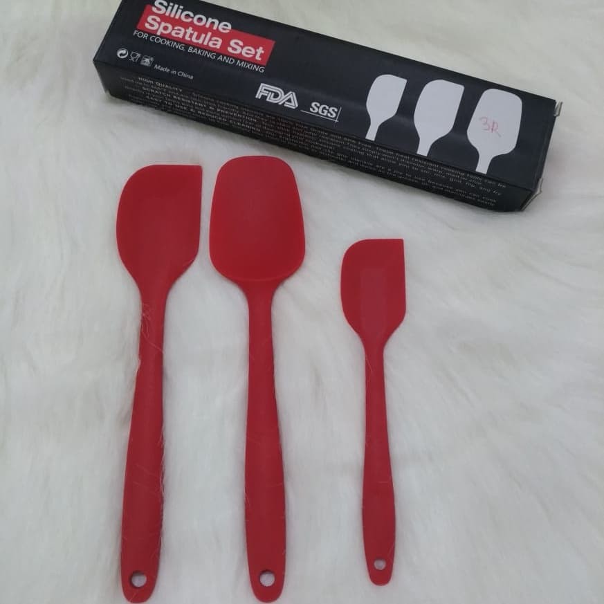 Silicone spatula set 3pcs with box / alat masak set cooking