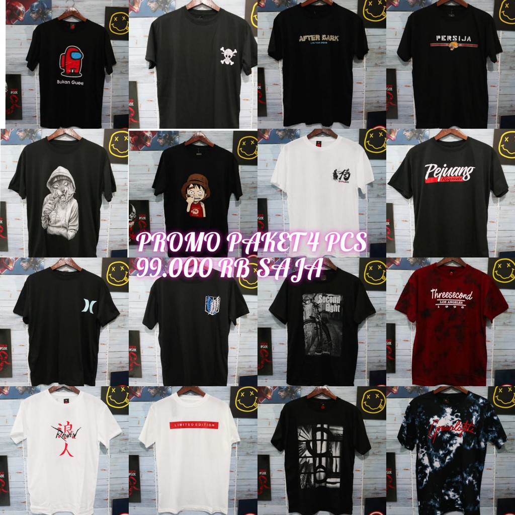 PAKET MURAH KAOS PRIA TERBARU 5 PCS