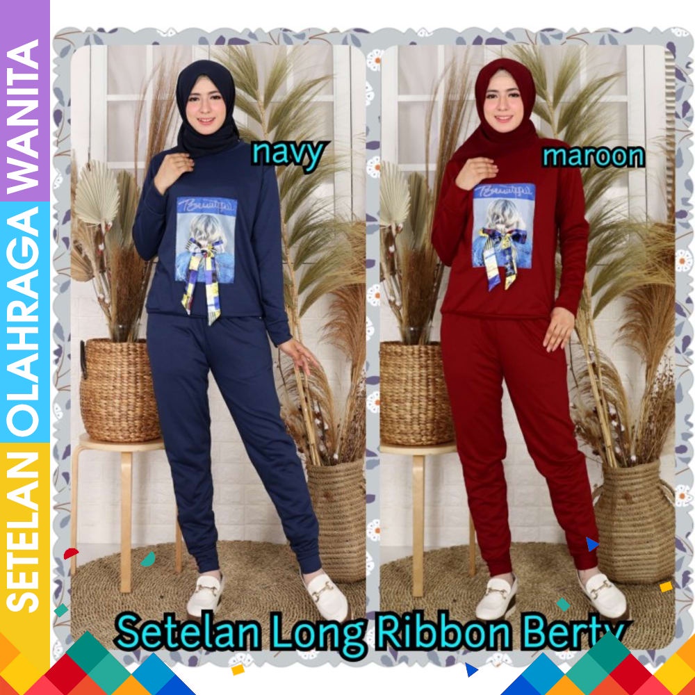 Baju Senam Setelan Zumba Aerobic Fitness Hijab Muslimah Loose Top Z Kuning Biru Setelan Baju Senam