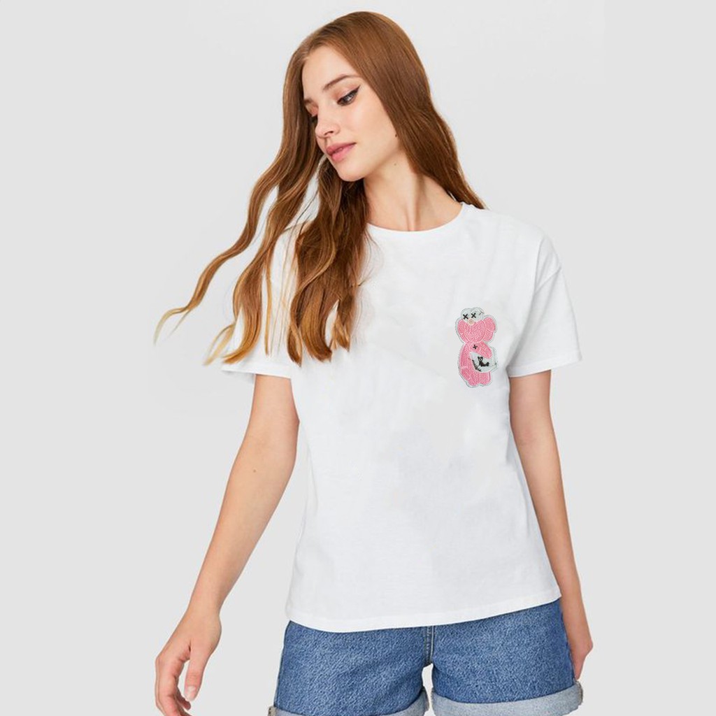 PINK UNIQLLO/ TERMURAH BAJU KAOS KATUN WANITA LENGAN PENDEK / TUMBLR TEE /