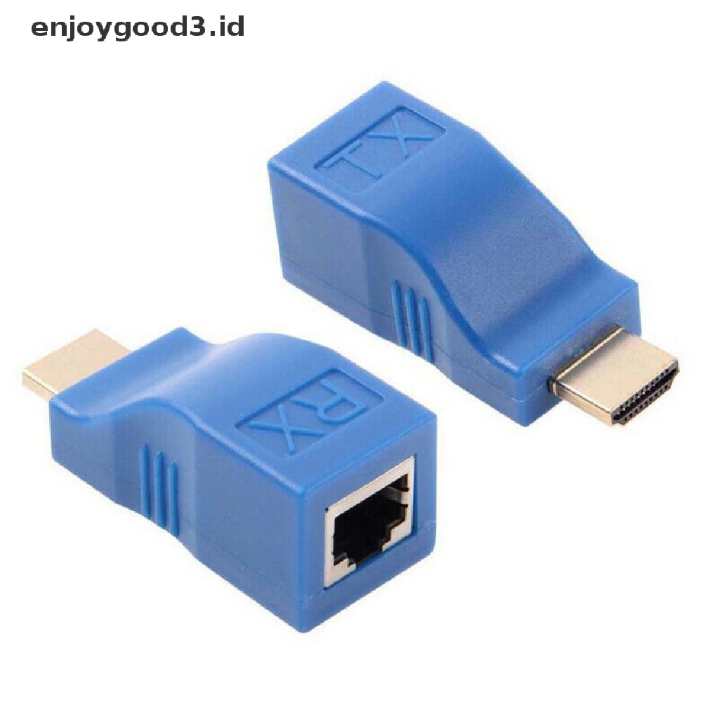 2pcs Adapter Extender Hdmi 1080p Ke Rj45 Over Cat 5e / 6 Network Lan Ethernet Hdtv