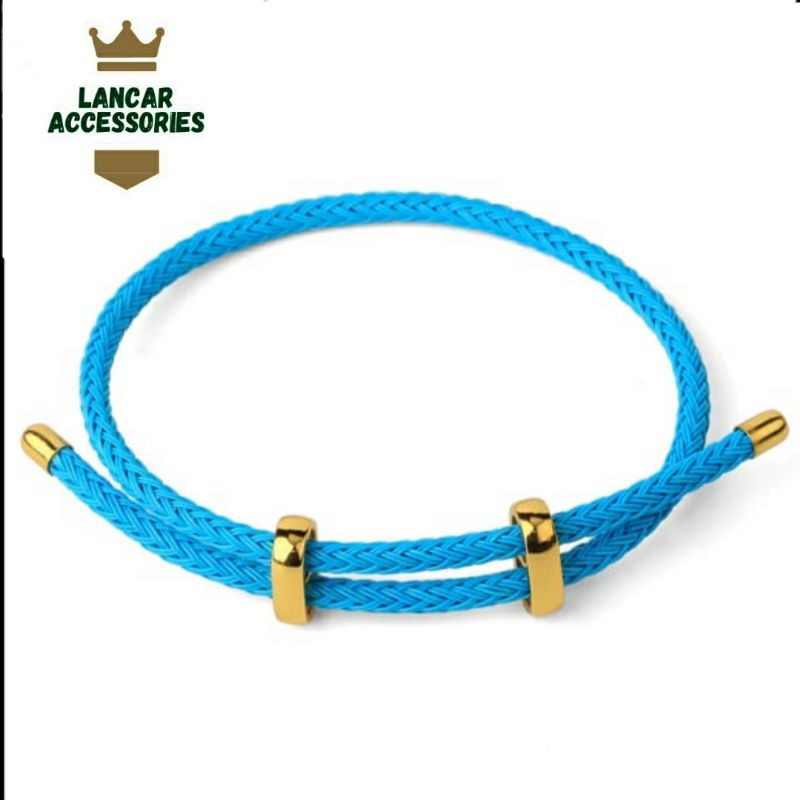 Gelang Tali Kawat Anti Air Waterproof Untuk Charm Liontin Huruf Emas