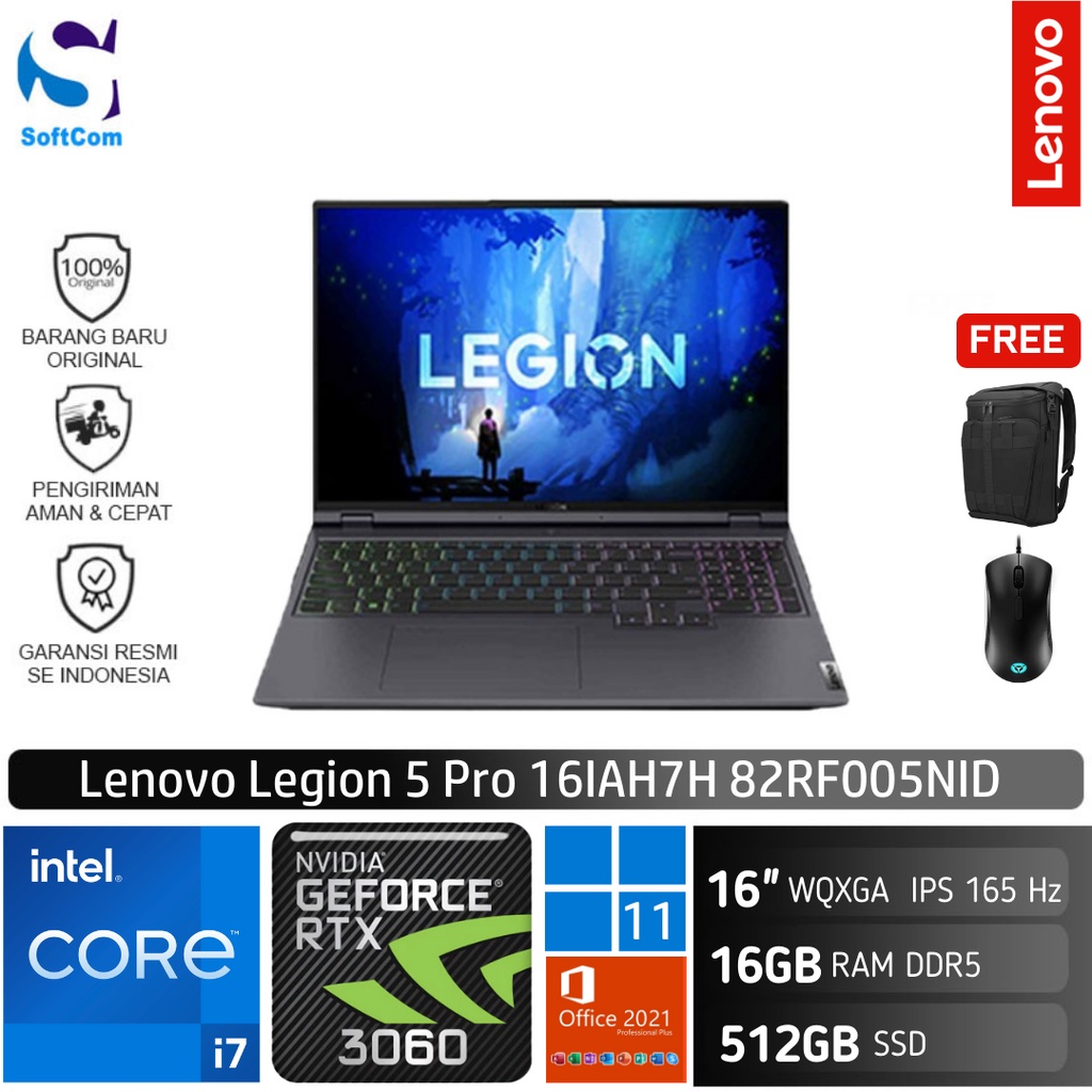 Jual Lenovo Legion 5i Pro 5NID I7 12700H/16GB/1TB SSD/RTX3060/16"/W11 ...