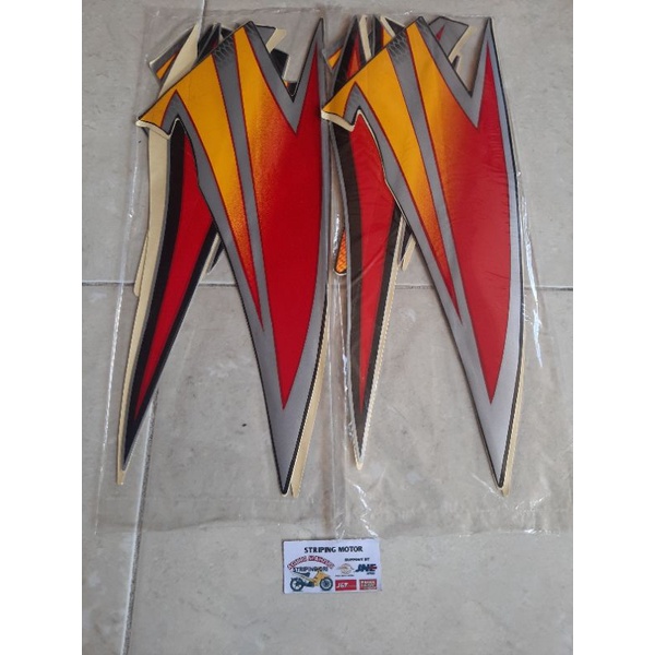 STIKER STRIPING LES BODY MOTOR HONDA TIGER LAMA TILAM TILAS LAWAS 2003 2004 MERAH