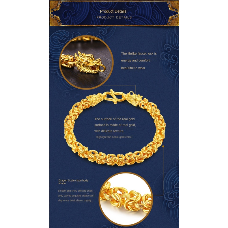 Gelang Bahan Stainless Steel Lapis Emas Untuk Pria Dan Wanita