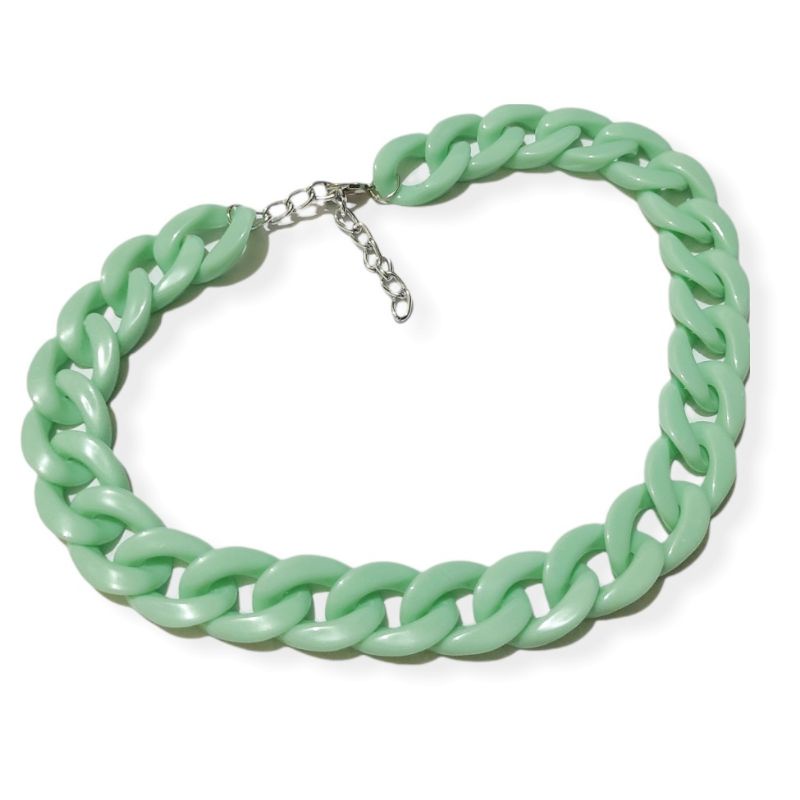 Kalung Choker Rantai Acrilic Chain Warna Warni Colorful Akrilik Necklace Chic Retro Hiphop