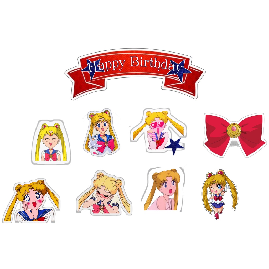

TOPPER CAKE CUSTOM TOPPER ULANG TAHUN / HIASAN KUE SAILORMOON
