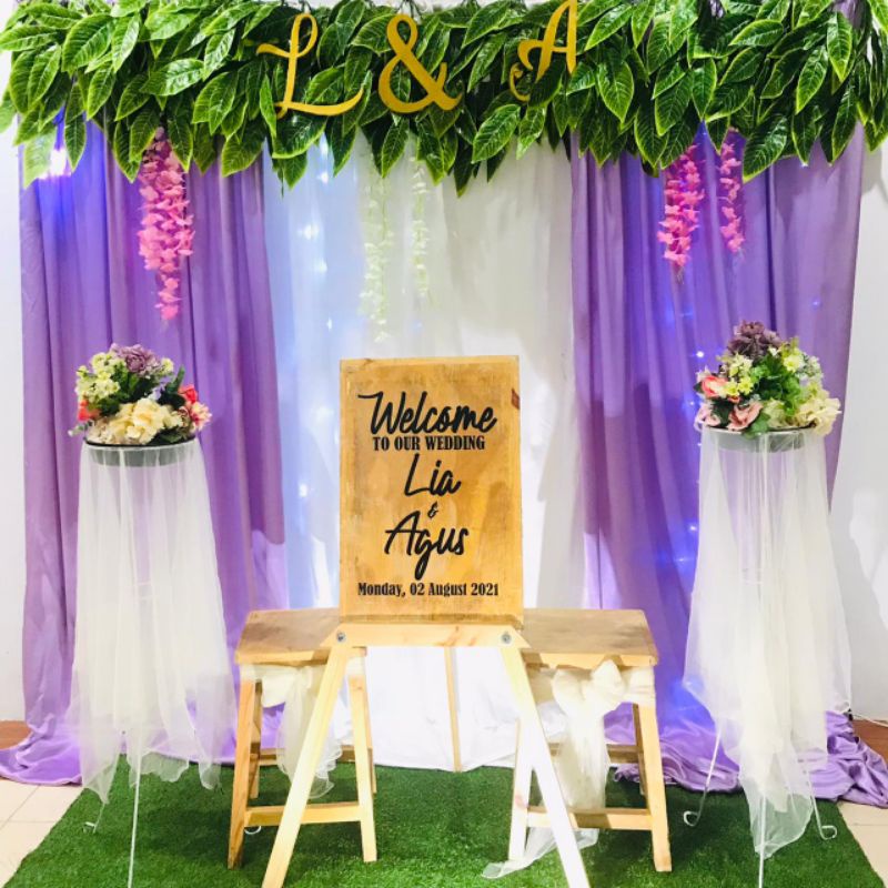Backdrop Lamaran simple/Engagement/akad/dekorasi murah