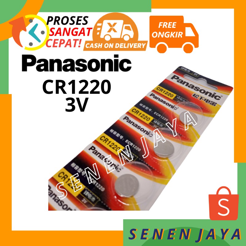 Baterai CR1220 PANASONIC Harga 1 Pcs Batre Kancing CR1220 3V Lithium Button Cell PANASONIC CR1220