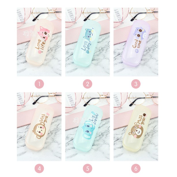 tempat kotak kacamata case kacamata hard plastik dove pastel