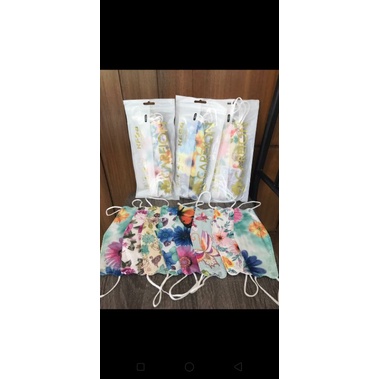 earloop kf94 motif bunga bunga cantik 10 pc/pack