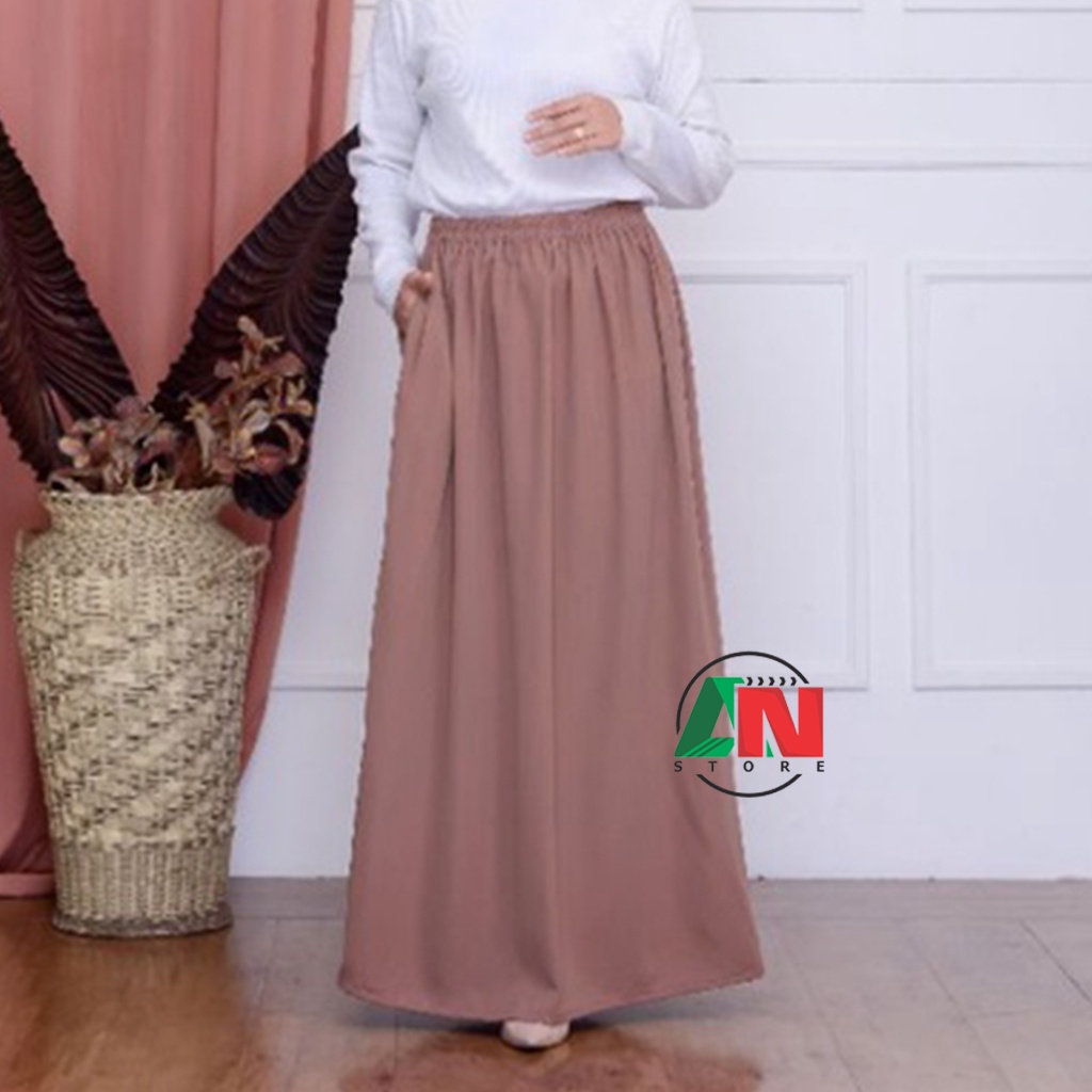 Rok polos panjang / rok polos / rok skirt / rok muslim panjang / bawahan wanita