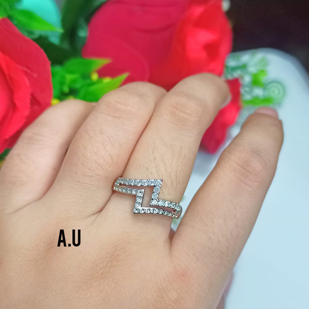 Cincin Dewasa titanium Permata Simpel Perhiasan Wanita Gold Remaja ANTI KARAT (COD)