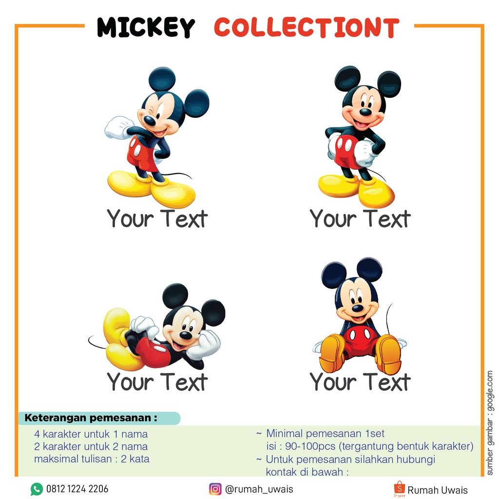 

LABEL STICKER DAN LABEL BAJU MURAH DAN BEST SELLER KARAKTER DISNEY rumah uwais