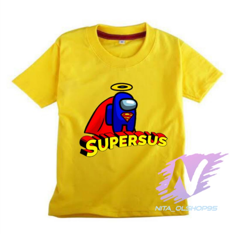 kaos anak supersus superman kaos among us