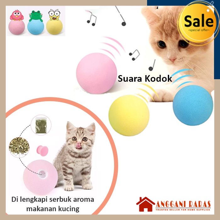 Bola Mainan Kucing Catnip Cat Ball Suara Kodok