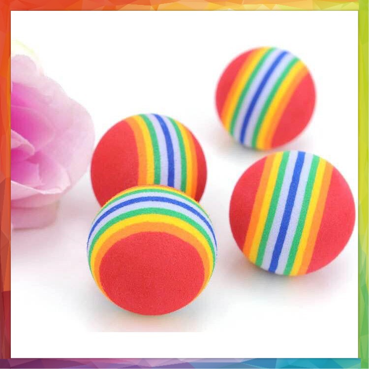 RAINBOW BALL - MAINAN BOLA KUCING KITTEN ANJING DOG TOYS CAT TOYS