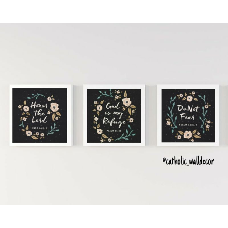 Hiasan dinding rohani Kristen Katolik poster rohani inspirasi motivasi Kristen 20x20cm