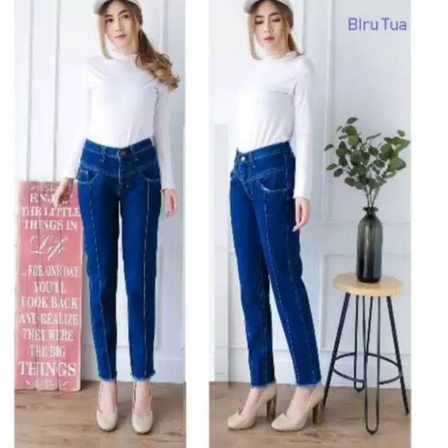 FOURFASHION CELANA WANITA BOYFRIEND JEANS VALORA