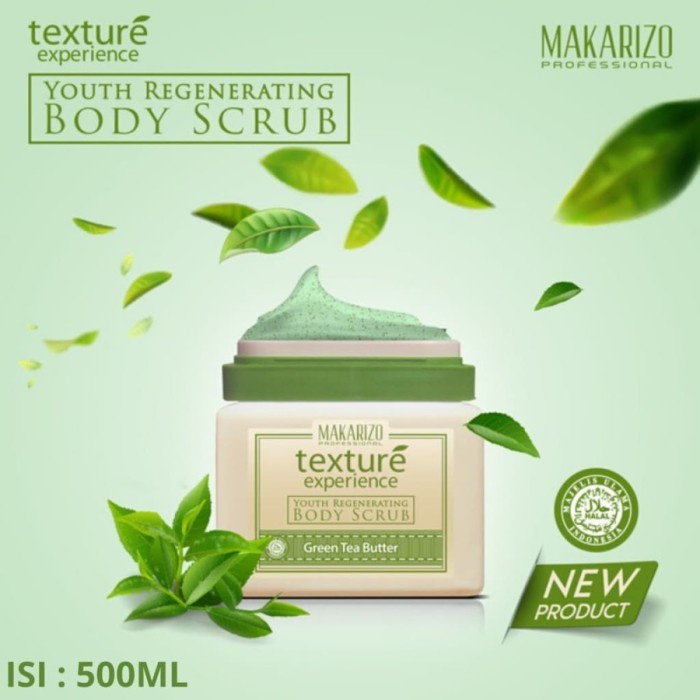 Makarizo Texture Body Scrub Green Tea 500gr-BPOM