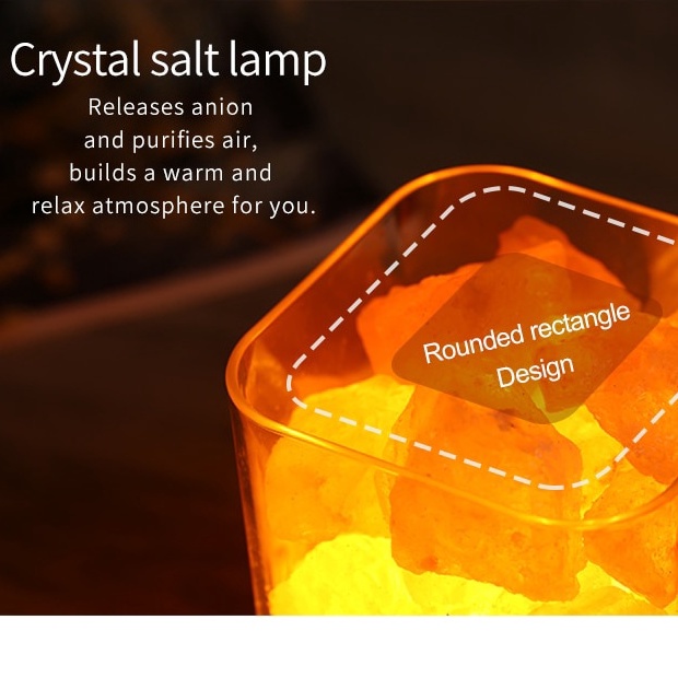 Lampu Tidur fitur membersihkan udara Lampu kesehatan dengan kristal Garam dari Himalaya, LED Crystal Salt Lamp of Himalaya Lava Lampu dekorasi kamar tidur Crystal Natural Himalayan Salt Lamp USB Led Multicolor Night Light Table Lava Lamps for Bedroom Beds