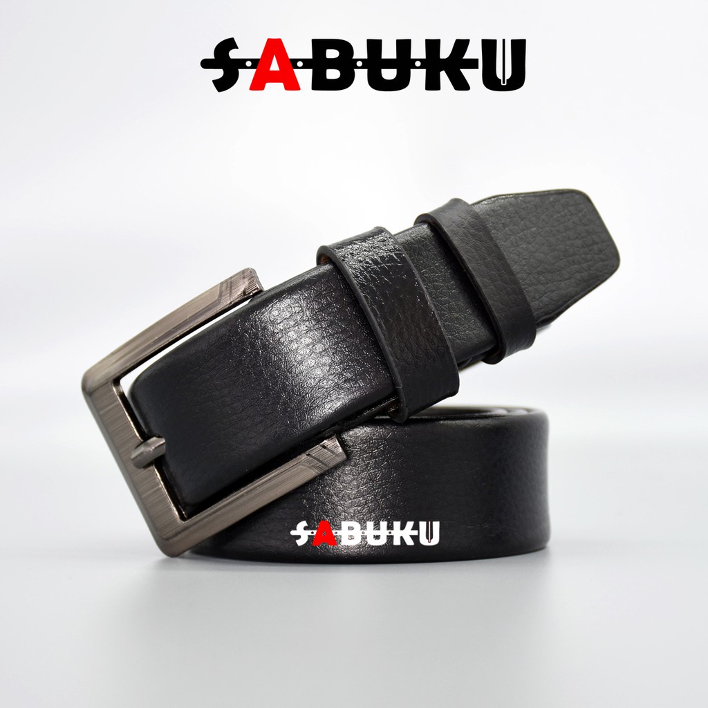 Ikat Pinggang Pria Kulit Imitasi Sabuk Pria PU Tipe Tusuk Jarum Men Belt - 003