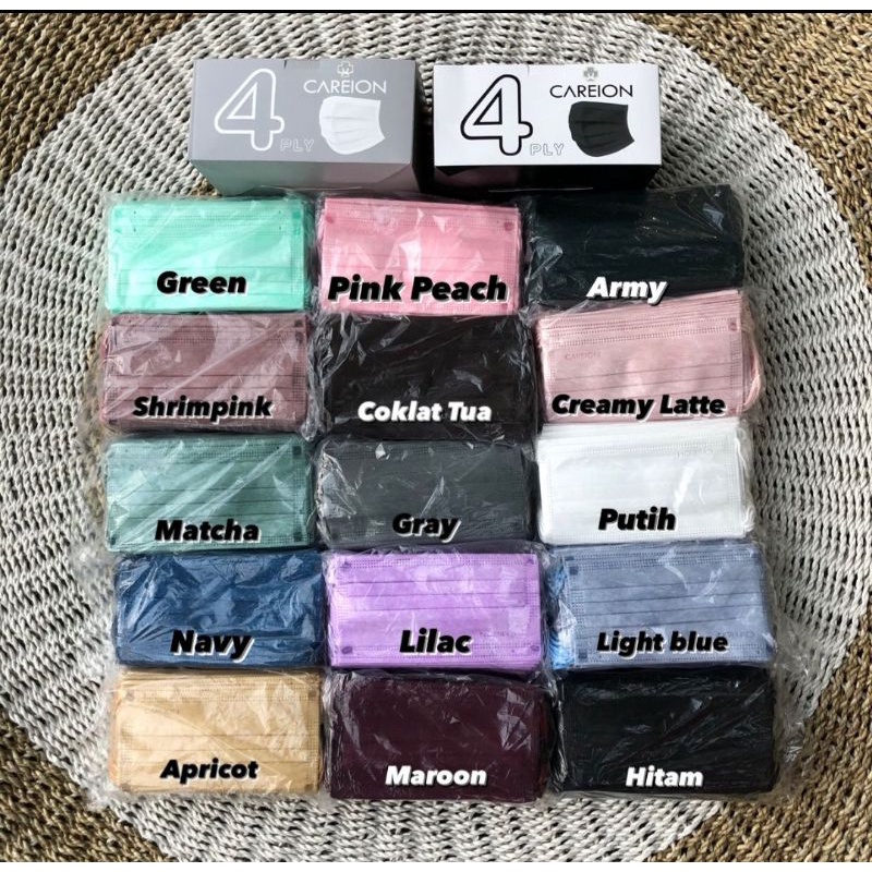 Masker Dispo Earloop Medis Careion 4 Ply Masker Careion 4 Lapis Tali Senada Dewasa