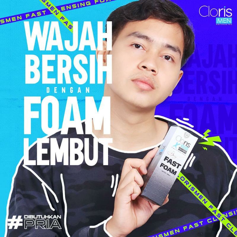 Clorismen FAST CLEANSING FOAM Sabun Muka Pembersih Wajah Pria Berminyak Komedo Original