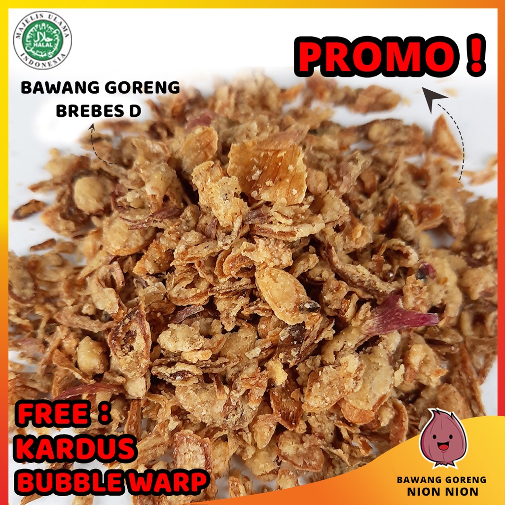 

Bawang Goreng Brebes Grade D, Bawang Goreng 1 kg, Bawang Goreng Kiloan (1 KG)