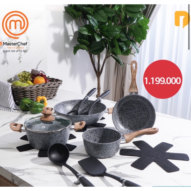 New Master Chef Granit Set of 12 Pcs alat masak Granit Master Chef