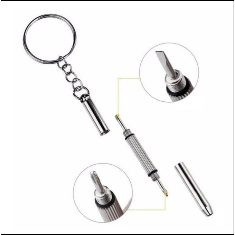 Gantungan Kunci Obeng Mini Screwdriver Keychain 3 in 1