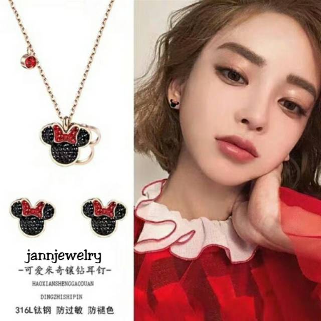 Kalung set titanium asli Korea Lucu anti alergi dan karat