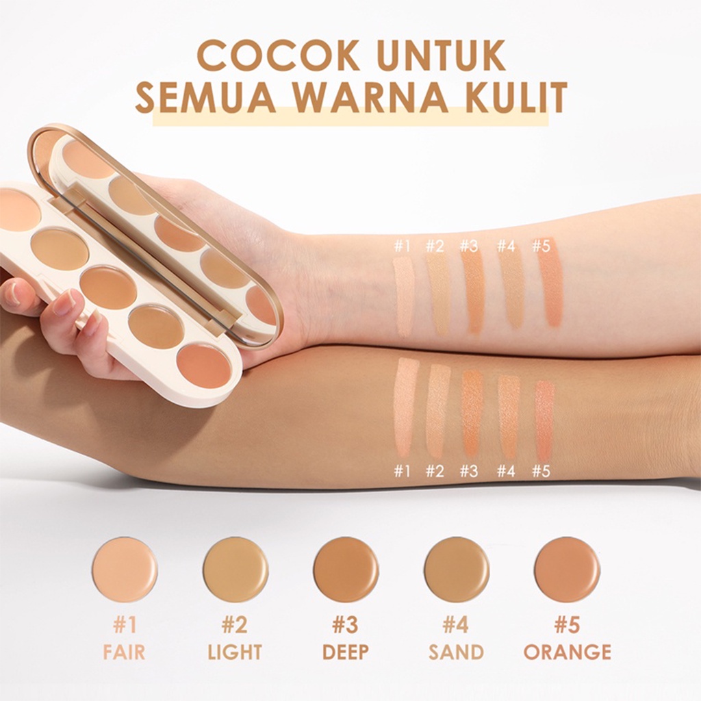 ❤ BELIA ❤ FOCALLURE All-In-One Concealer Palette FA299 | 5 in 1 Concealer Palette High Coverage Matte Powder-#GoldenAge |  BPOM