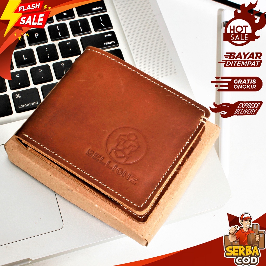 Dompet Kulit Sapi Asli Vintage Crazy Horse Super Slim Desain Terbaru Bifold - Dompet Original Termur