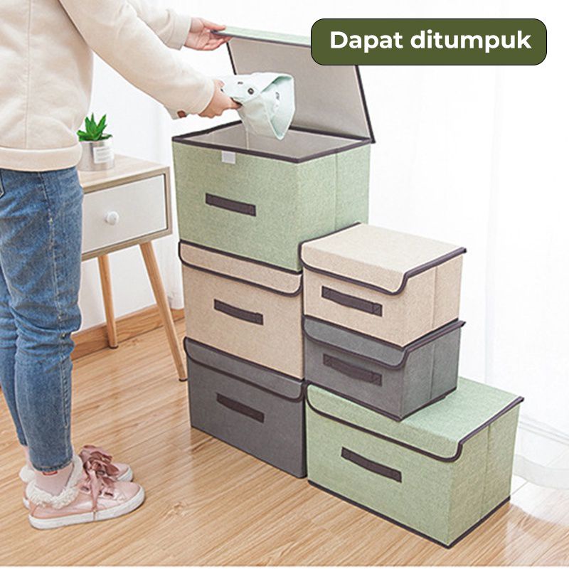 Storage Box Baju 2 In 1 Kotak Penyimpanan Pakaian Mainan Buku Serbaguna