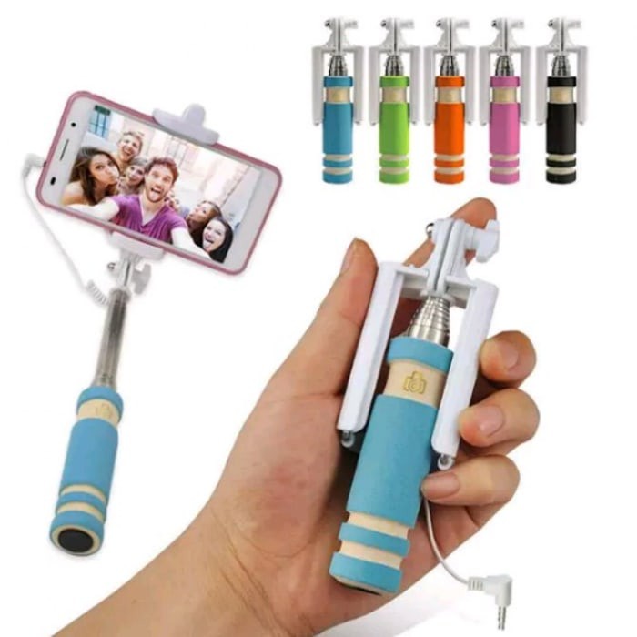 Tongsis Hp Holder U Warna Selfie Stick Handphone / Tongsis Mini Kabel Lipat Smart Phone Tombol Remot