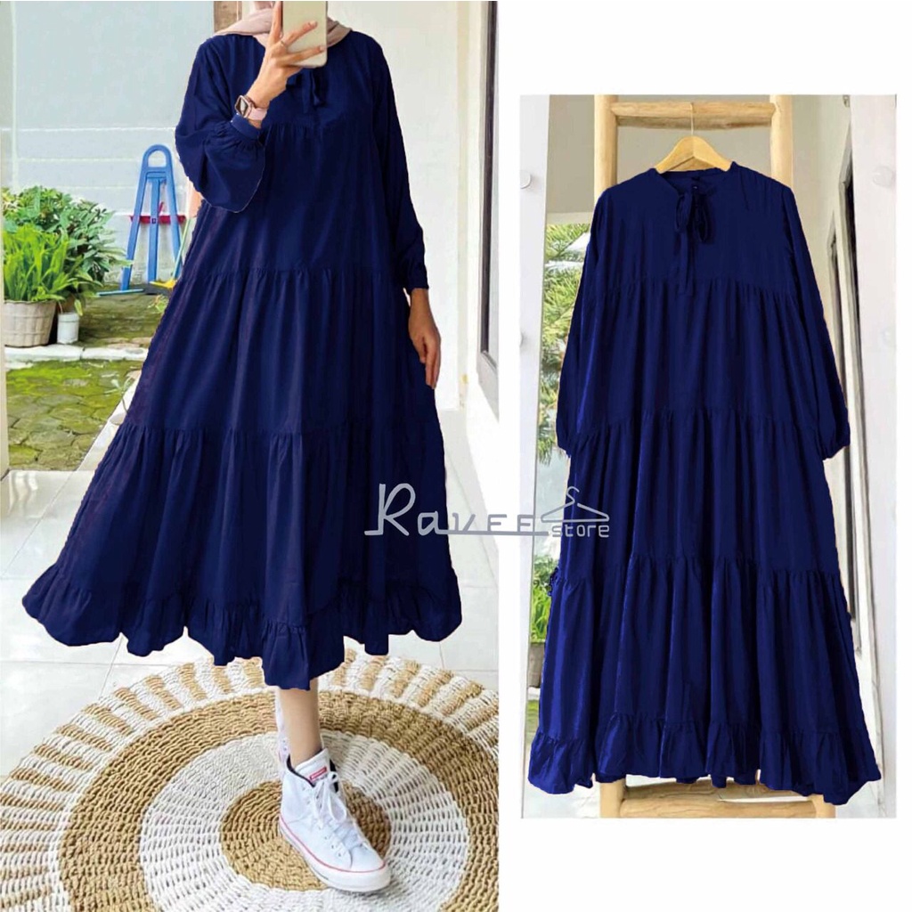 Dress Tunik Wanita/Baju Murah/Baju Trendy/Dress Ruffle/Model Simpel/Tunik Ruffle/Model Kondangan/Baj