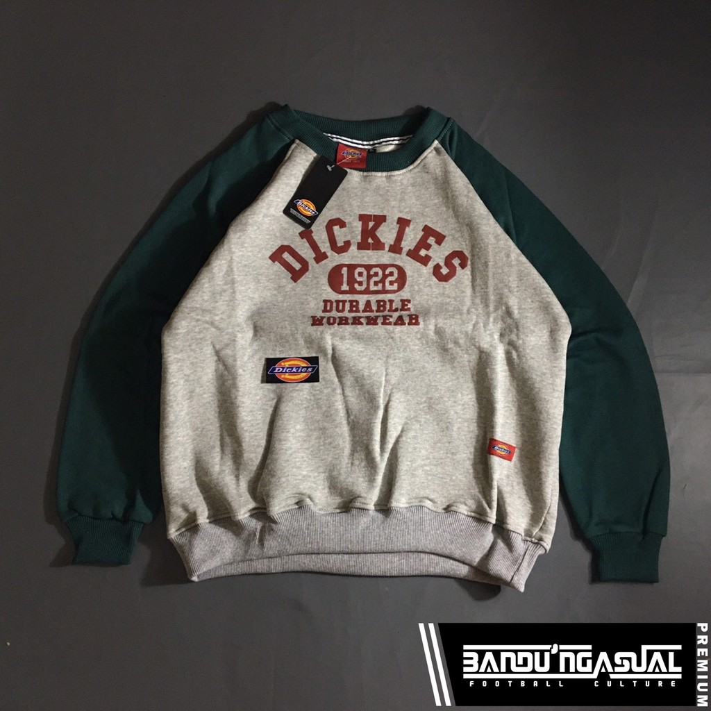 CREWNECK "DICKIES" DICKIES 1922 REGLAN ( GRAY-GREEN)