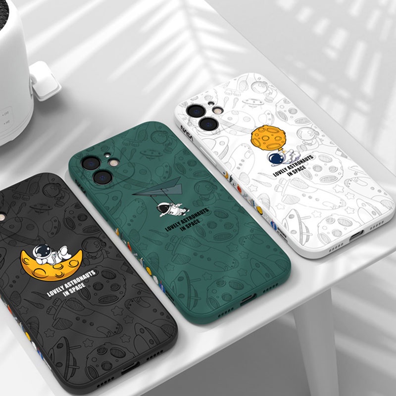 Casing Soft case Silikon Motif Nasa Astronot Untuk iphone 13 / 12 / 11 Pro Max / XS / XR / 8plus / 12pro / 7 / 8 + / X / XS / XR