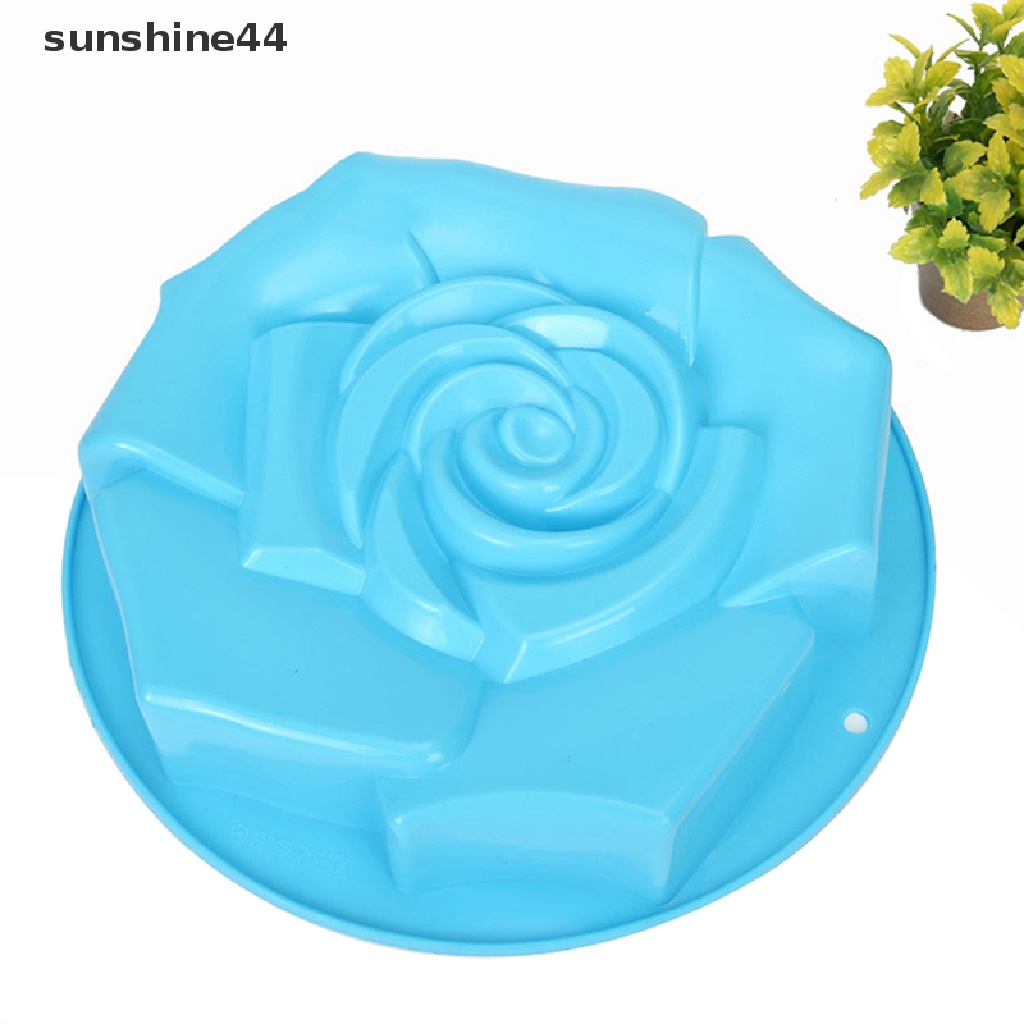 Sunshine Cetakan Kue Bentuk Bunga Mawar Besar 3D Bahan Silikon