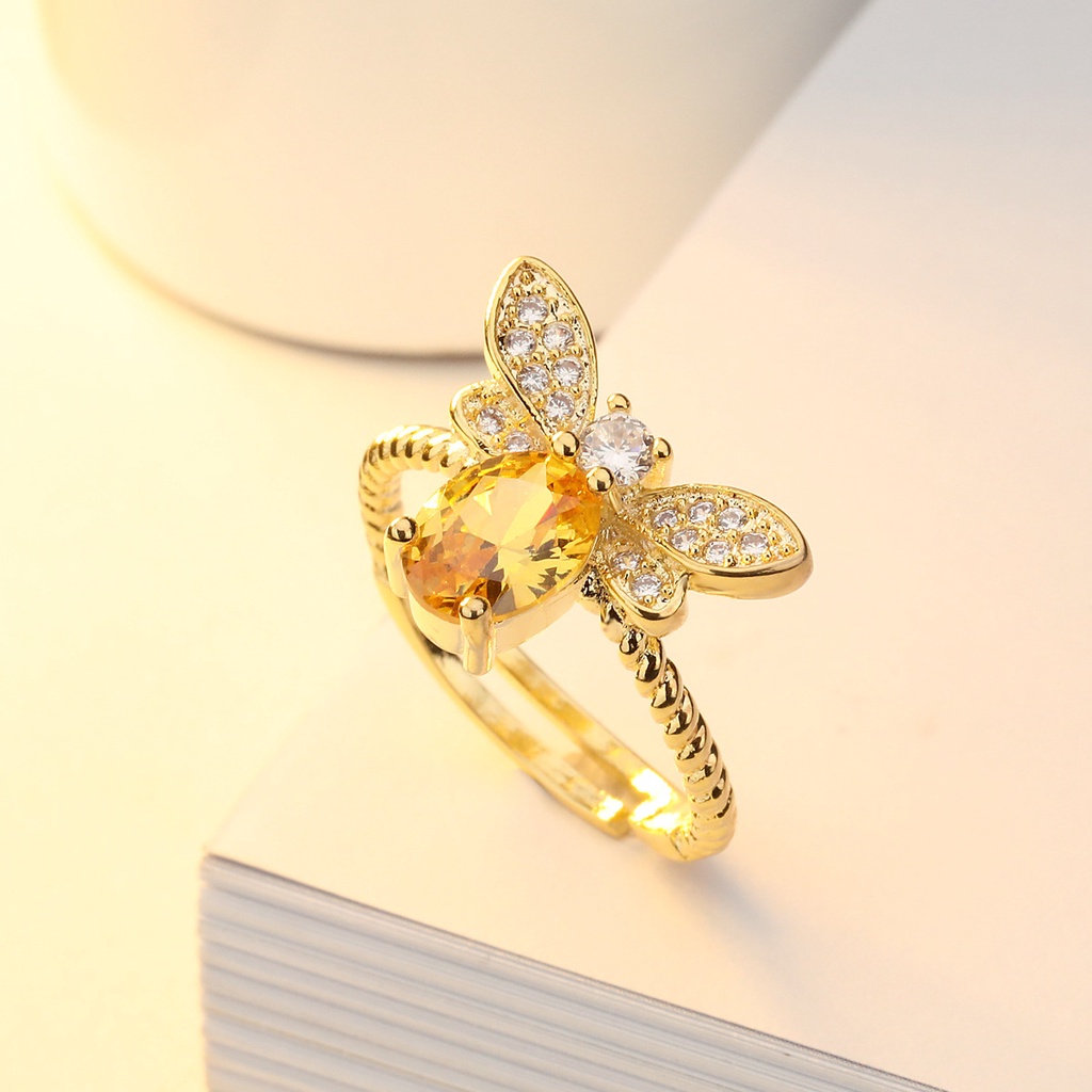 Cincin Sterling Silver 925 Model Lebah Kecil Adjustable Untuk Wanita Ccb53
