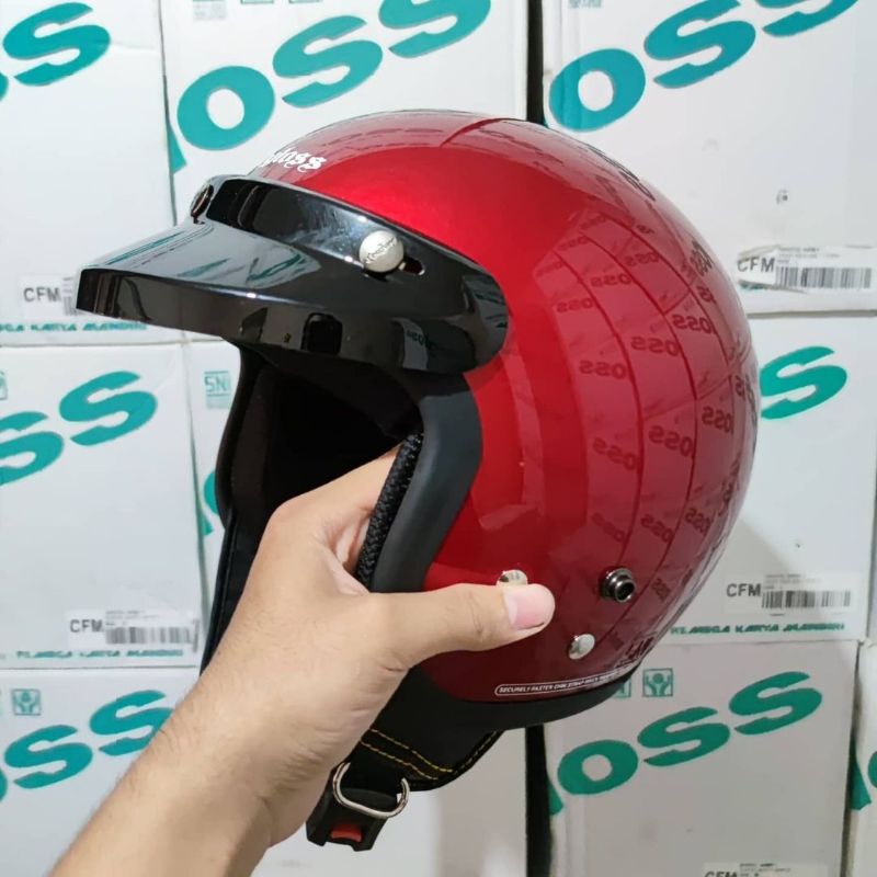 HELM CARGLOSS RETRO ARMY DARK RED HELM VESPA HELM BOGO HELM KLASIK HELM RETRO CARGLOSS MERAH MARUN