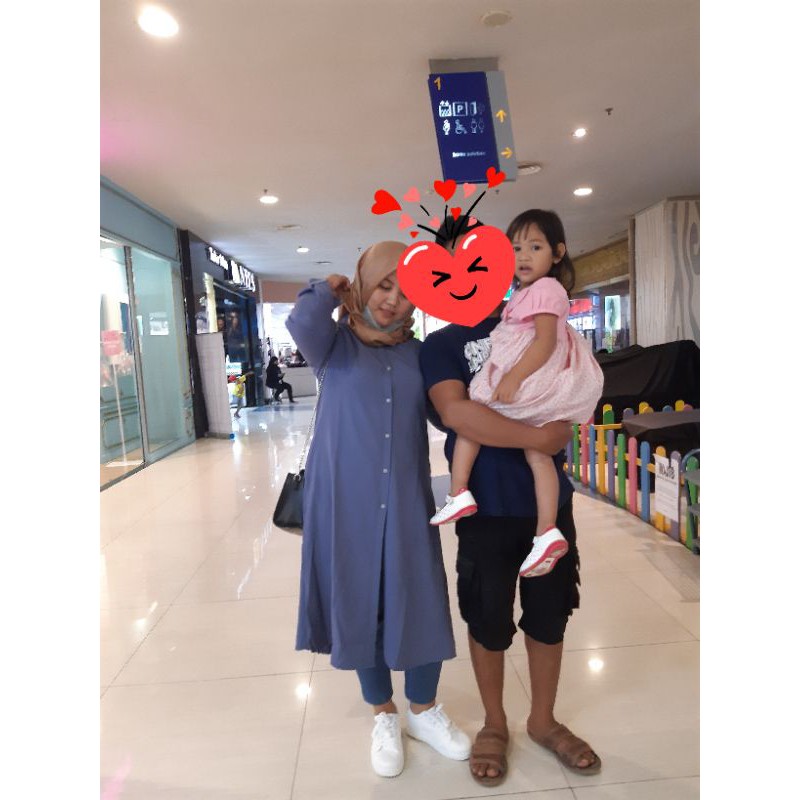 Long Tunik polos lemon skin premium