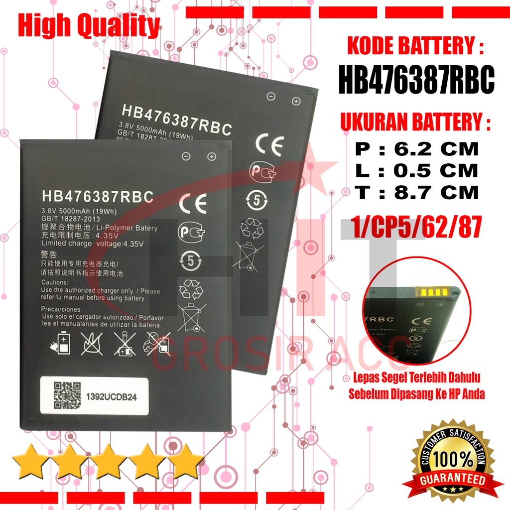 Baterai Battery Huawei Honor 3X G750 / HB476387RBC