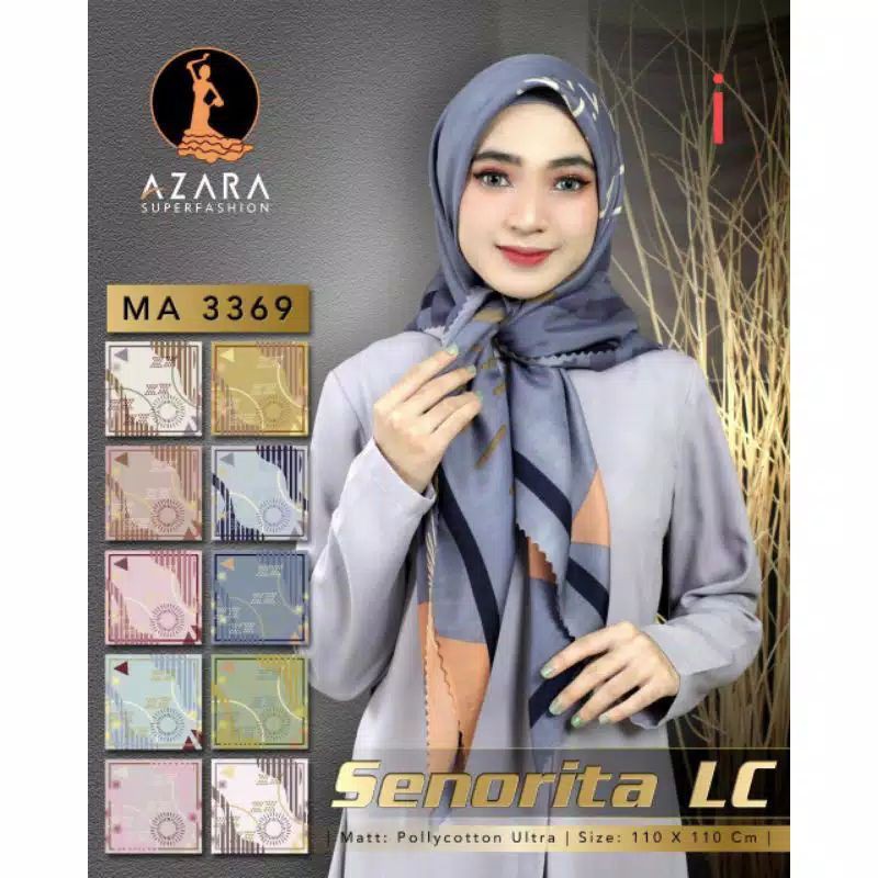 Hijab Senorita Lc Azara / Hijab Segiempat Motif Laser Cut