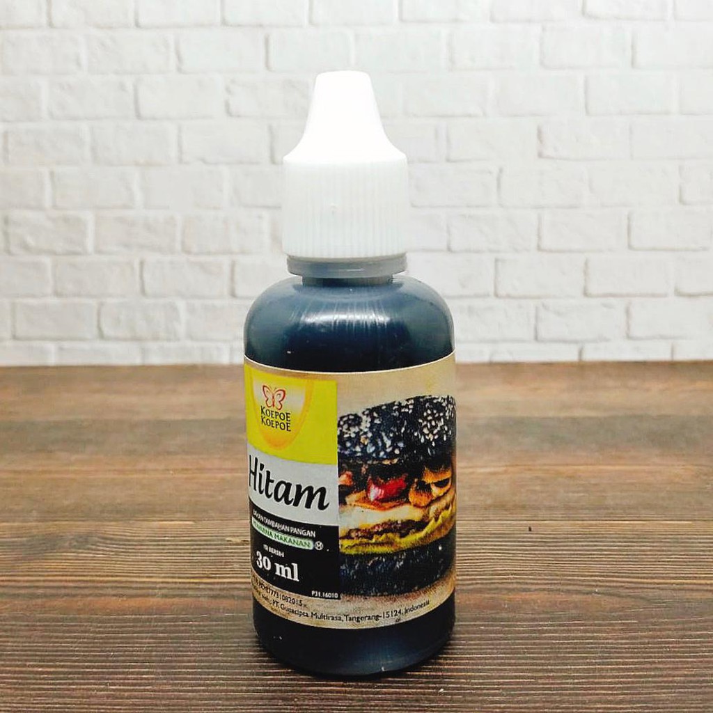 

PEWARNA MAKANAN FOOD COLOURING KOEPOE HITAM BLACK 30ML 1 PACK ISI 6 PCS