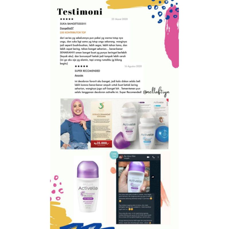 ACTIVELLE EXTREMELY ANTI PERSPIRANT DEODORANT (UNGU) . ACTIVELLE COMFORT ANTI PERSPIRANT DEODORANT