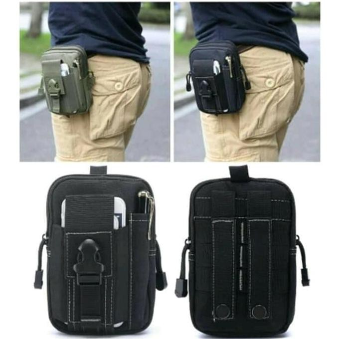 Tas Pinggang Tactical Army | Tas Pinggang Pria | Tas HP Bukan Eiger - Hitam