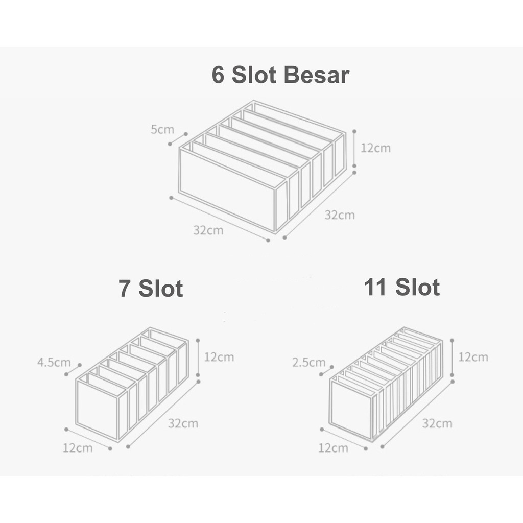 WRF50 Tempat Penyimpanan Underwear Mesh Storage Box Nylon Impor TKM