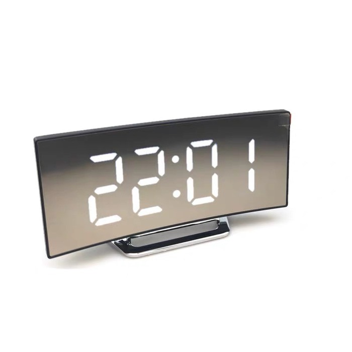 Sonifer Jam Meja Digital Led Weker Alarm Clock Mirror DT-6507 Putih